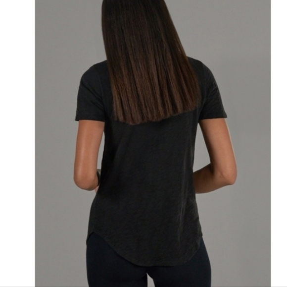ATM V-Neck Black Soft Stretchy Closet Staple Women's Black Tee Short Sleeve M - Picture 3 of 7